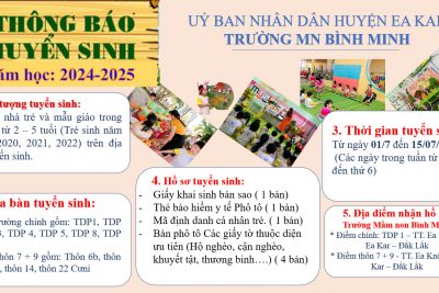 THÔNG BÁO TUYỂN SINH NĂM HỌC 2024-2025