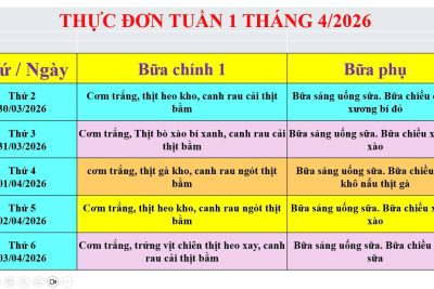 THỰC ĐƠN THÁNG 4